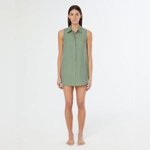 Onia Air Linen Sleeveless Shirtdress